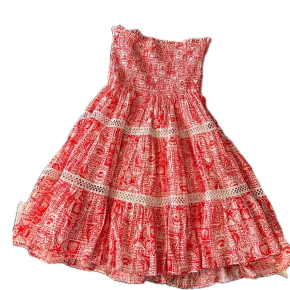 Lilly Pulitzer Strapless Dress in Red and White - Picture 4 of 5